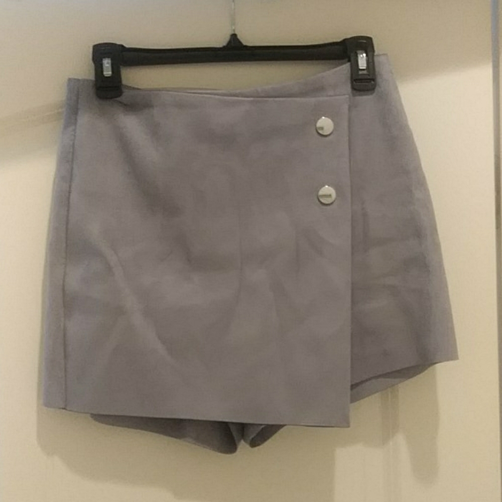 Faux suede Skort